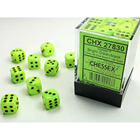 Chessex - Vortex 12mm D6 Dice Block - Bright Green w/Black