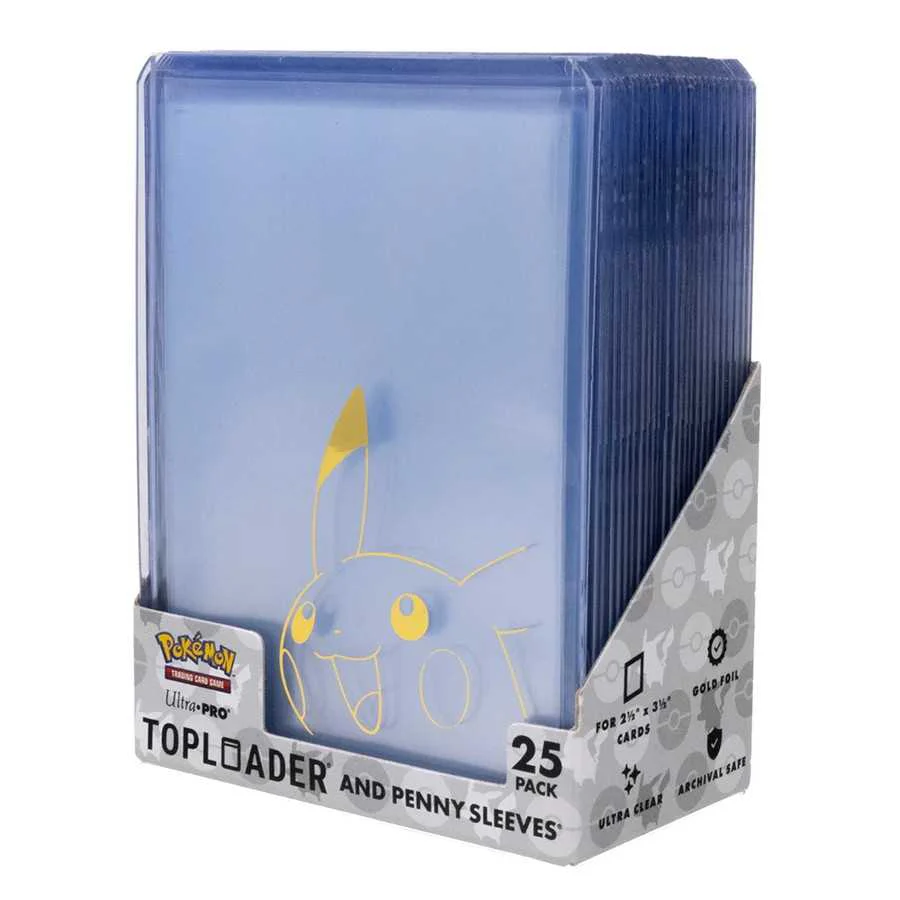 Pokémon Pikachu Toploader & Penny Sleeves Combo Pack (25 Pack)